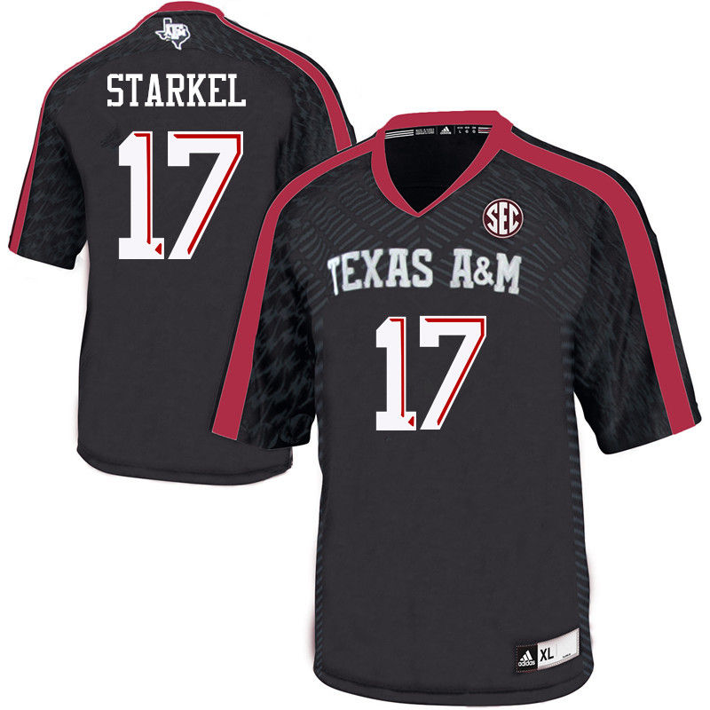 Men #17 Nick Starkel Texas A&M Aggies College Football Jerseys-Black - Click Image to Close